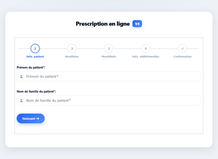 Prescription en ligne dans l'espace client
